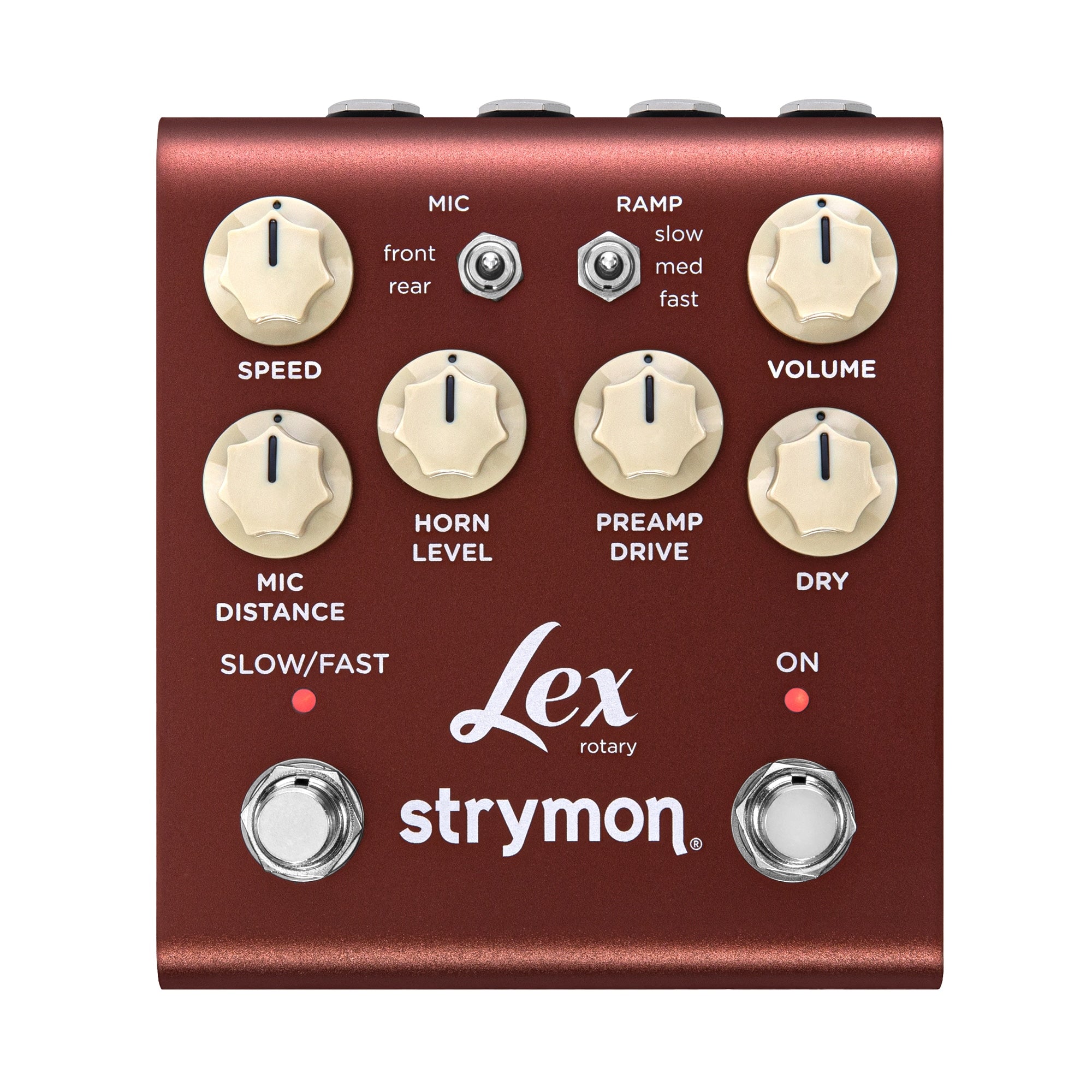 Strymon Lex V2 rotary speaker pedal — top control panel