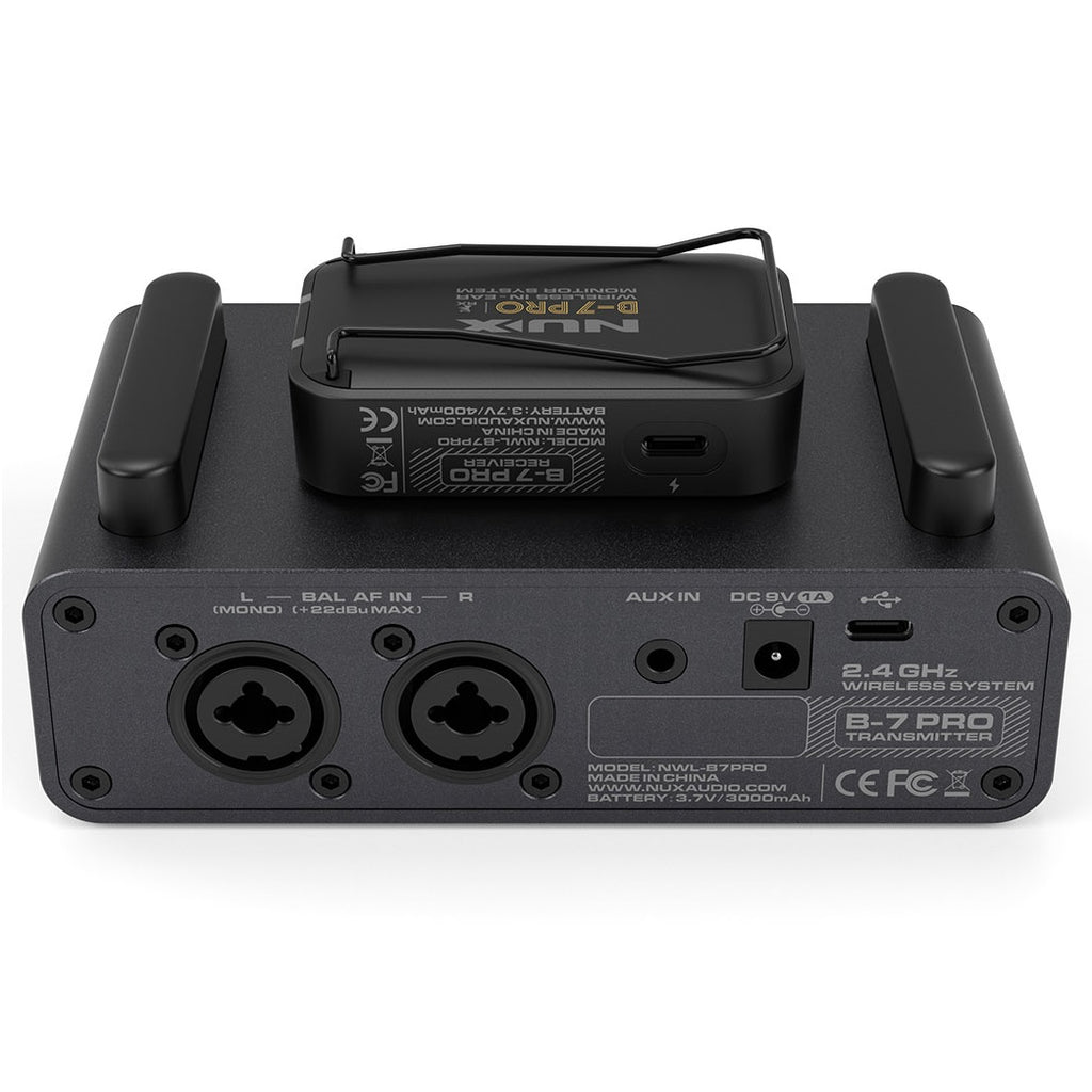 NUX B-7 PRO wireless monitor system transmitter detail