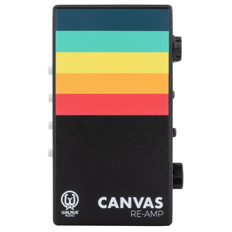 Walrus Audio Canvas Re-Amp box — black enclosure with rainbow stripe graphic