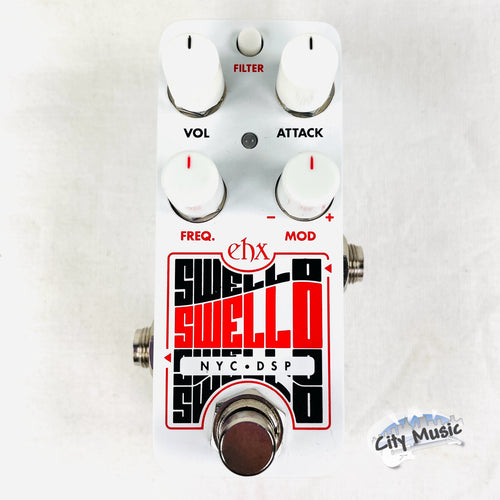 Electro-Harmonix Pico Swello attack envelope pedal — white chassis, top view