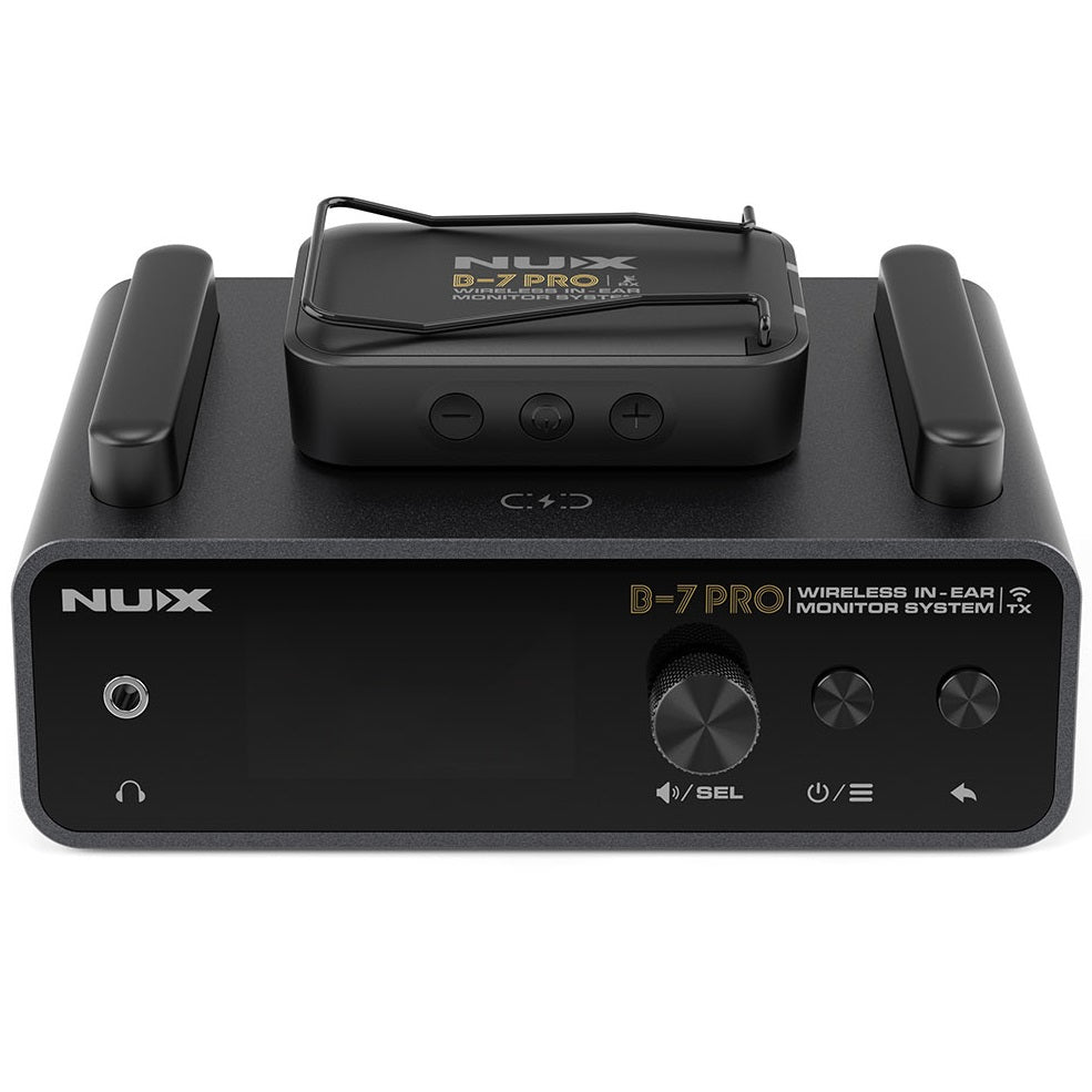 NUX B-7 PRO IEM system front panel with volume knob