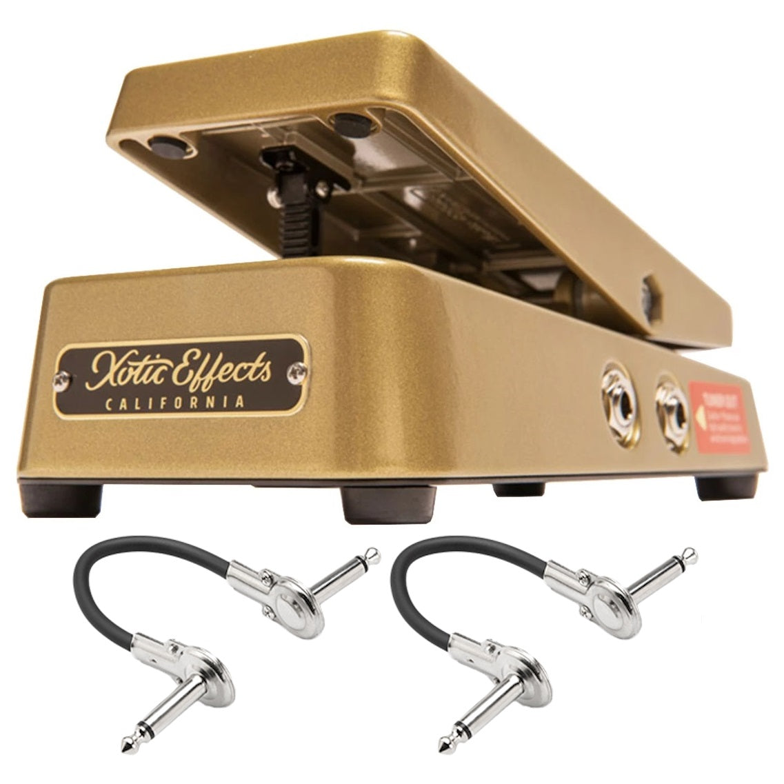 Xotic XVP-250K gold volume pedal angled view showing treadle