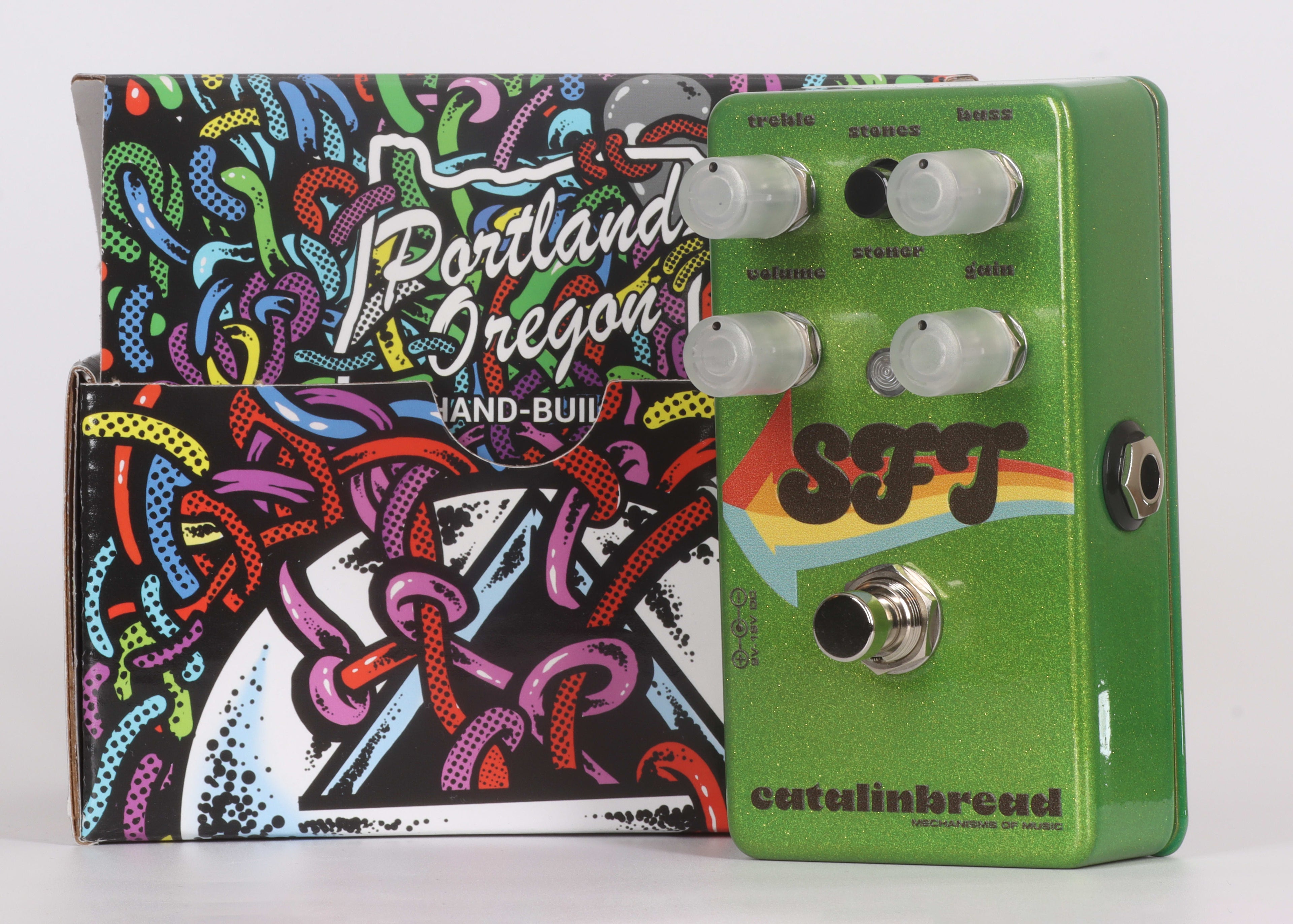 Catalinbread SFT overdrive pedal — control knobs close-up