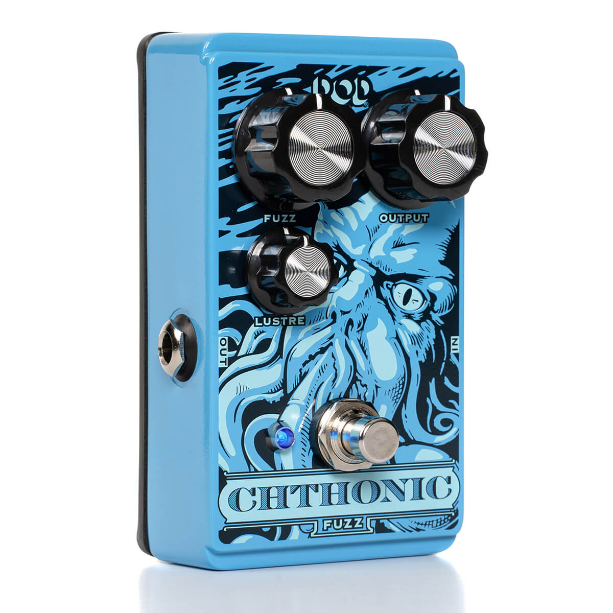 DOD Chthonic fuzz pedal — side view