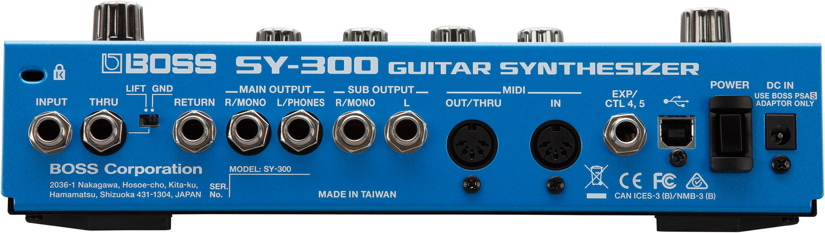 Boss SY-300 guitar synthesizer pedal detail view
