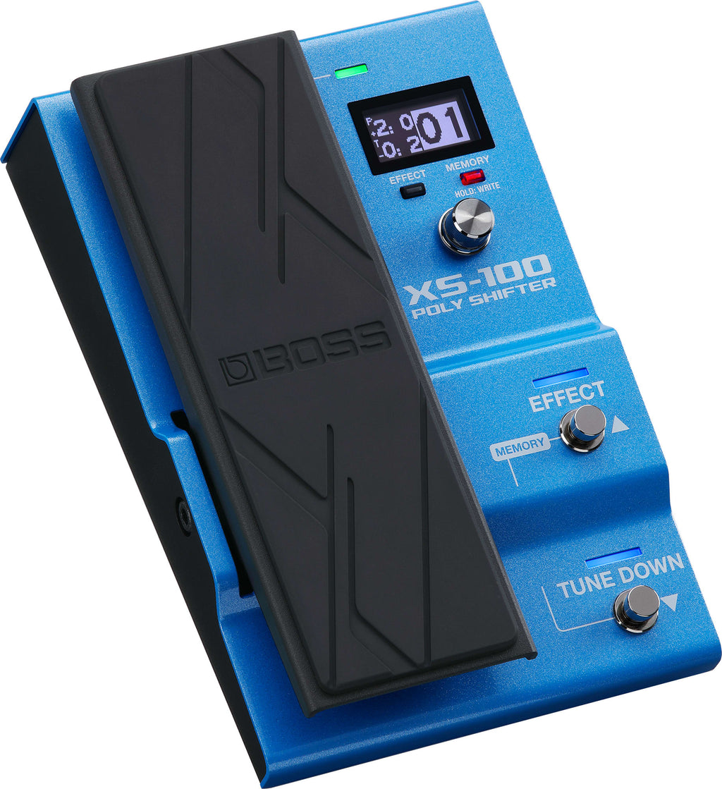 Boss XS-100 Poly Shifter pedal — controls and display