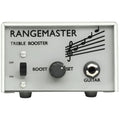 British Pedal Company Dallas Rangemaster treble booster — front panel, silver