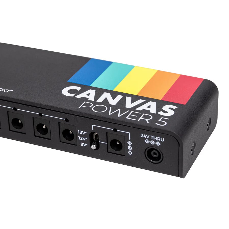 Walrus Audio Canvas Power 5 DC - side view showing 5 isolated 9V DC outputs