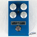 J. Rockett Blue Note Select overdrive pedal — front, blue enclosure with silver knobs