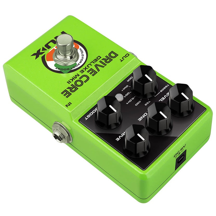 NUX Drive Core Deluxe MKII pedal footswitch and post boost detail