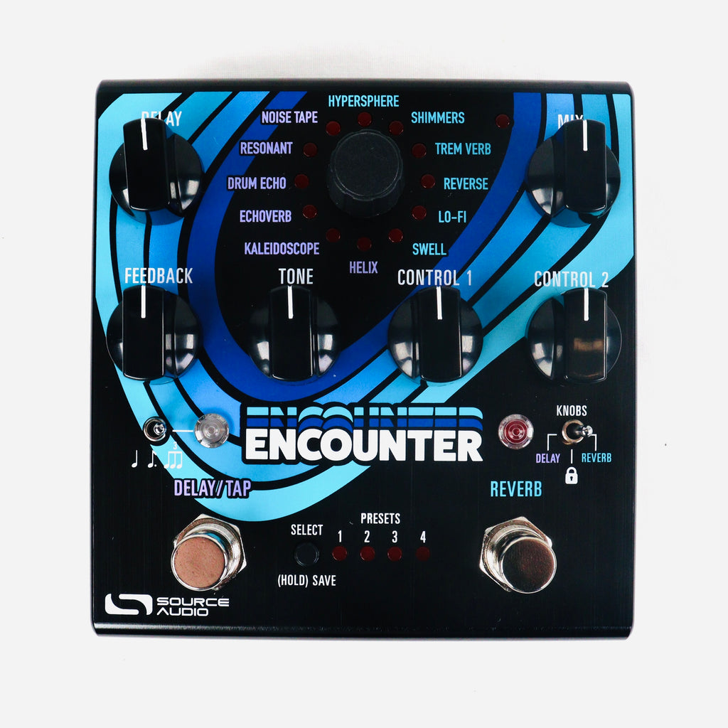 Source Audio Encounter delay reverb pedal — angled top view