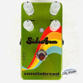 Catalinbread SideArm overdrive pedal - green sparkle with rainbow graphic, top view