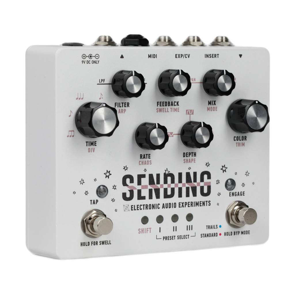 New Electronic Audio Experiments Sending V2 Delay Guitar Effects Pedal White