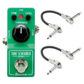 Ibanez TS Mini Tube Screamer overdrive pedal in green with two included patch cables