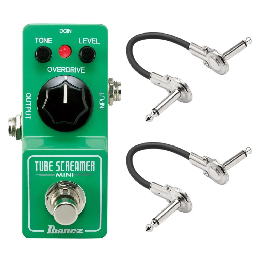Ibanez TS Mini Tube Screamer overdrive pedal - top view of compact green enclosure