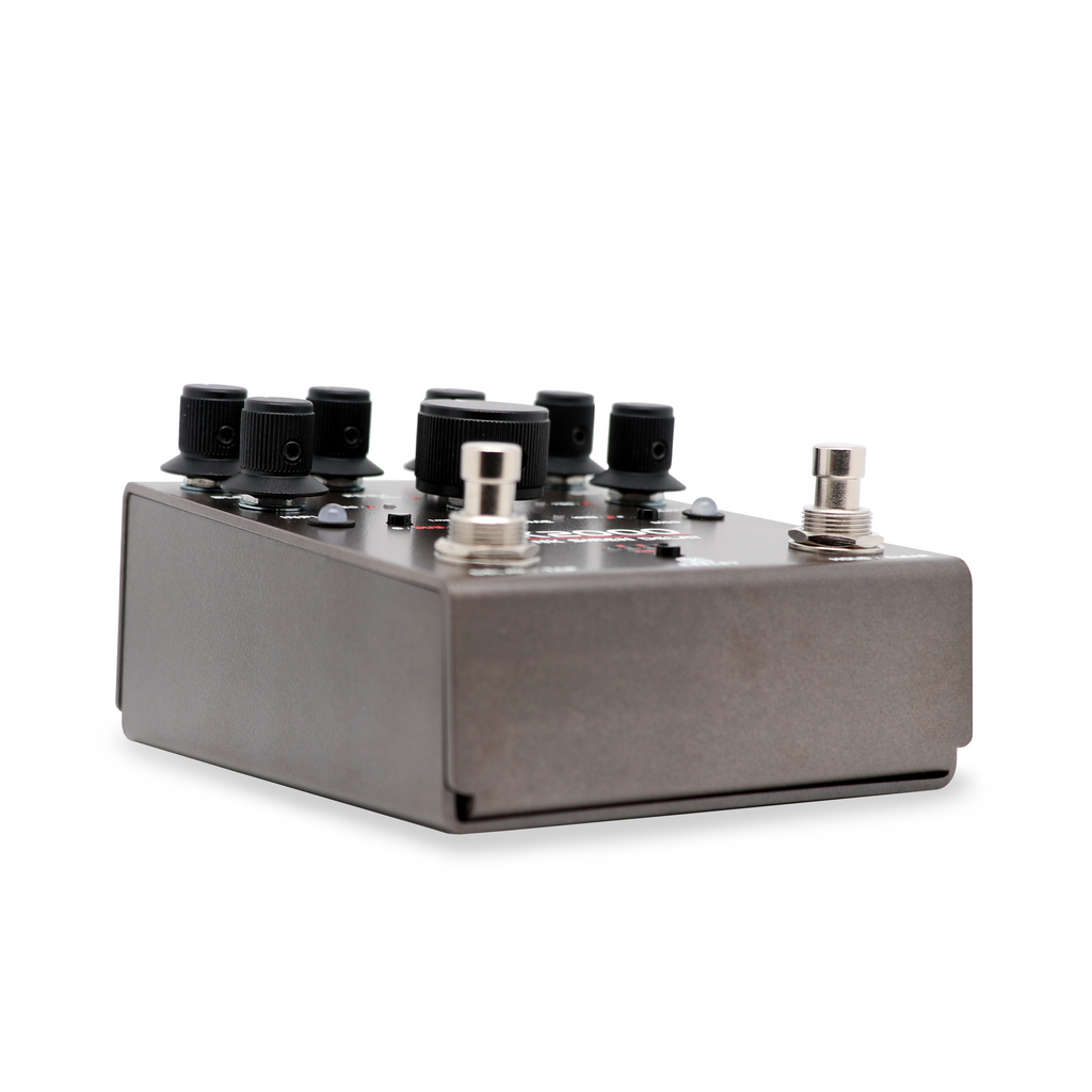Keeley RK2000 Funk Siren Delay pedal — side profile of gray enclosure