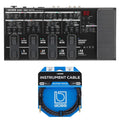 Boss ME-90 guitar multi-effects processor — top view with footswitches and included cable