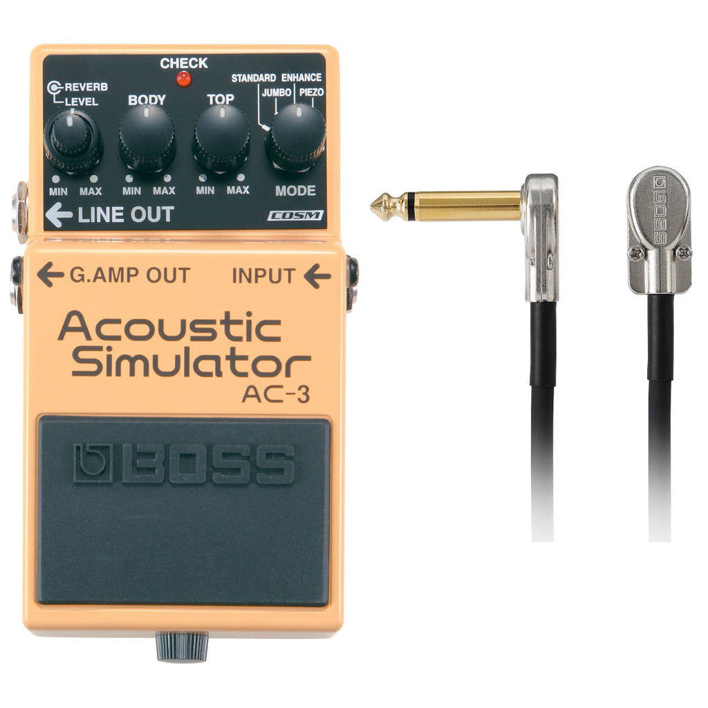 Boss AC-3 Acoustic Simulator guitar effects pedal — top view