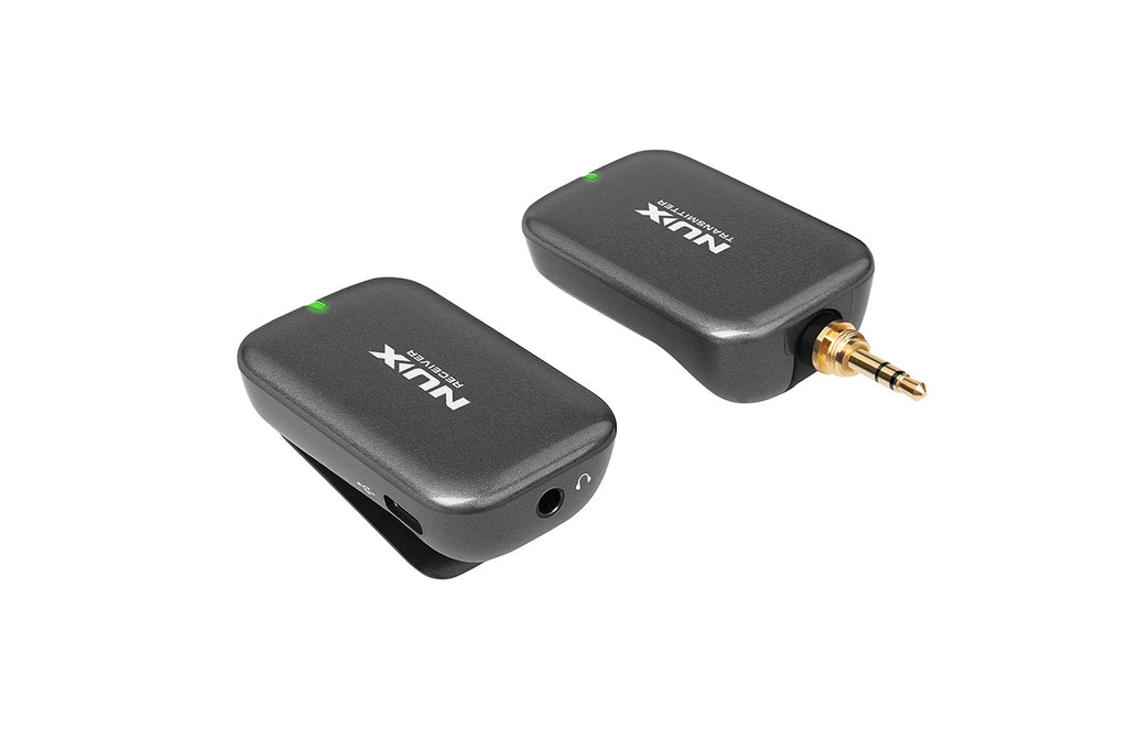 NUX B-7PSM wireless in-ear monitor system — worn on belt in use