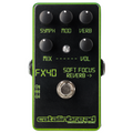 Catalinbread Soft Focus LCD Green reverb pedal — black enclosure with green border and graphics, top view