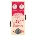 EarthQuaker Devices Barrows Fuzz Attacker pedal - top view, cream and red enclosure