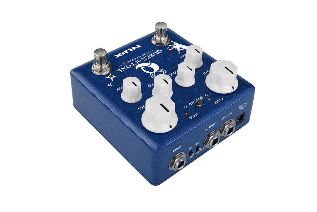 NUX NDO-6 Queen of Tone pedal — input and output jacks