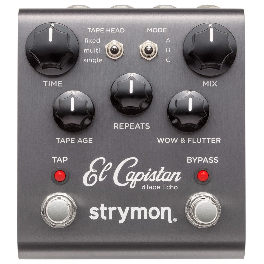 Strymon El Capistan V1 dTape echo pedal — gray top with tape echo knobs