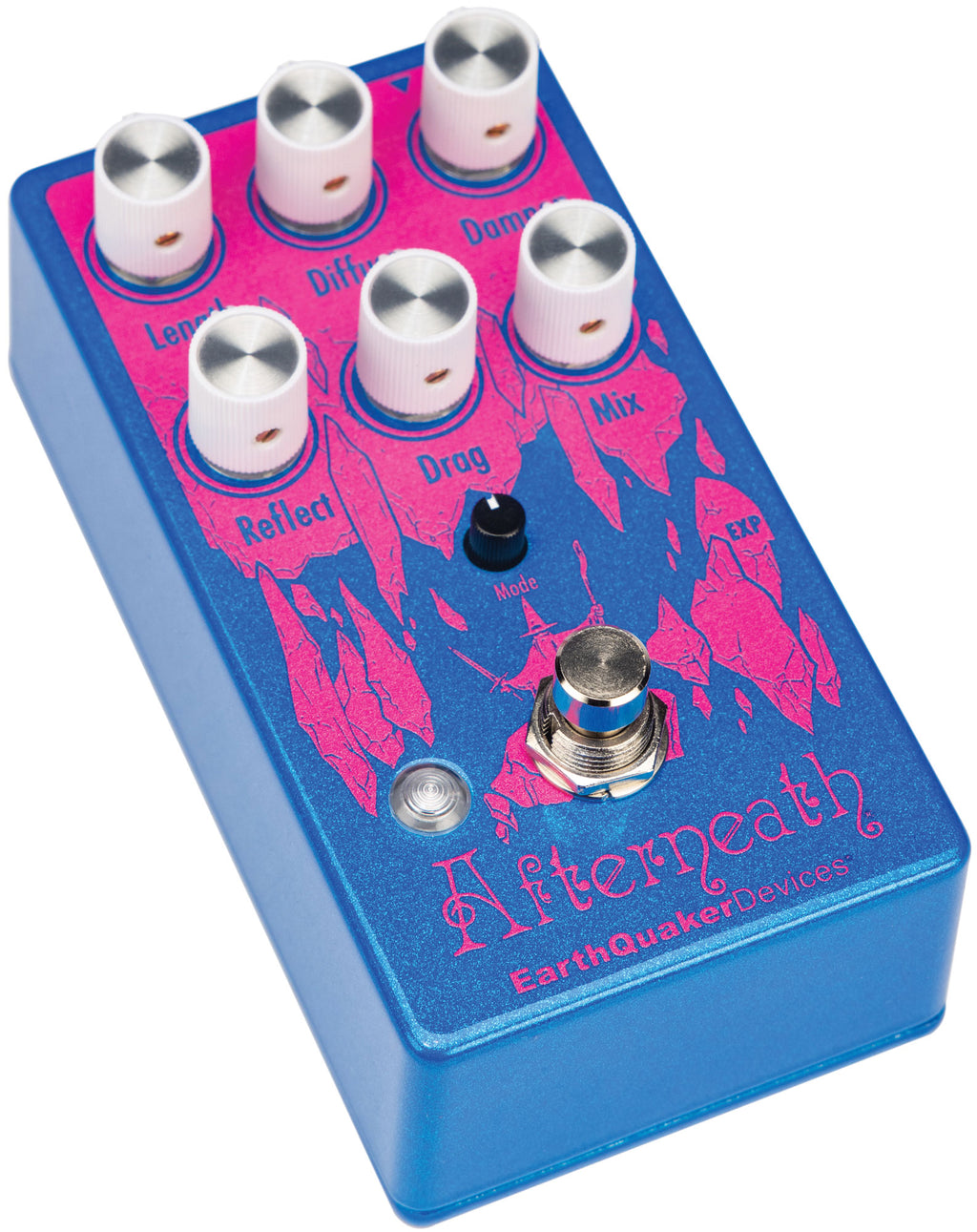 EarthQuaker Afterneath V3 reverb pedal — angled view