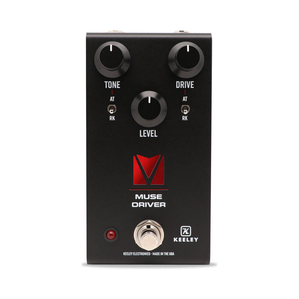 Keeley Muse Driver overdrive pedal — front top view