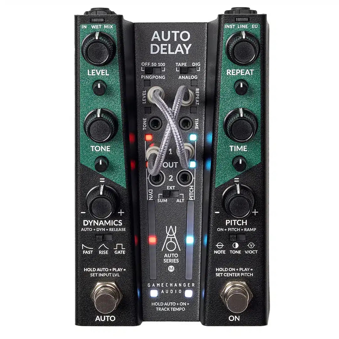Gamechanger Audio Auto Delay pedal angled view