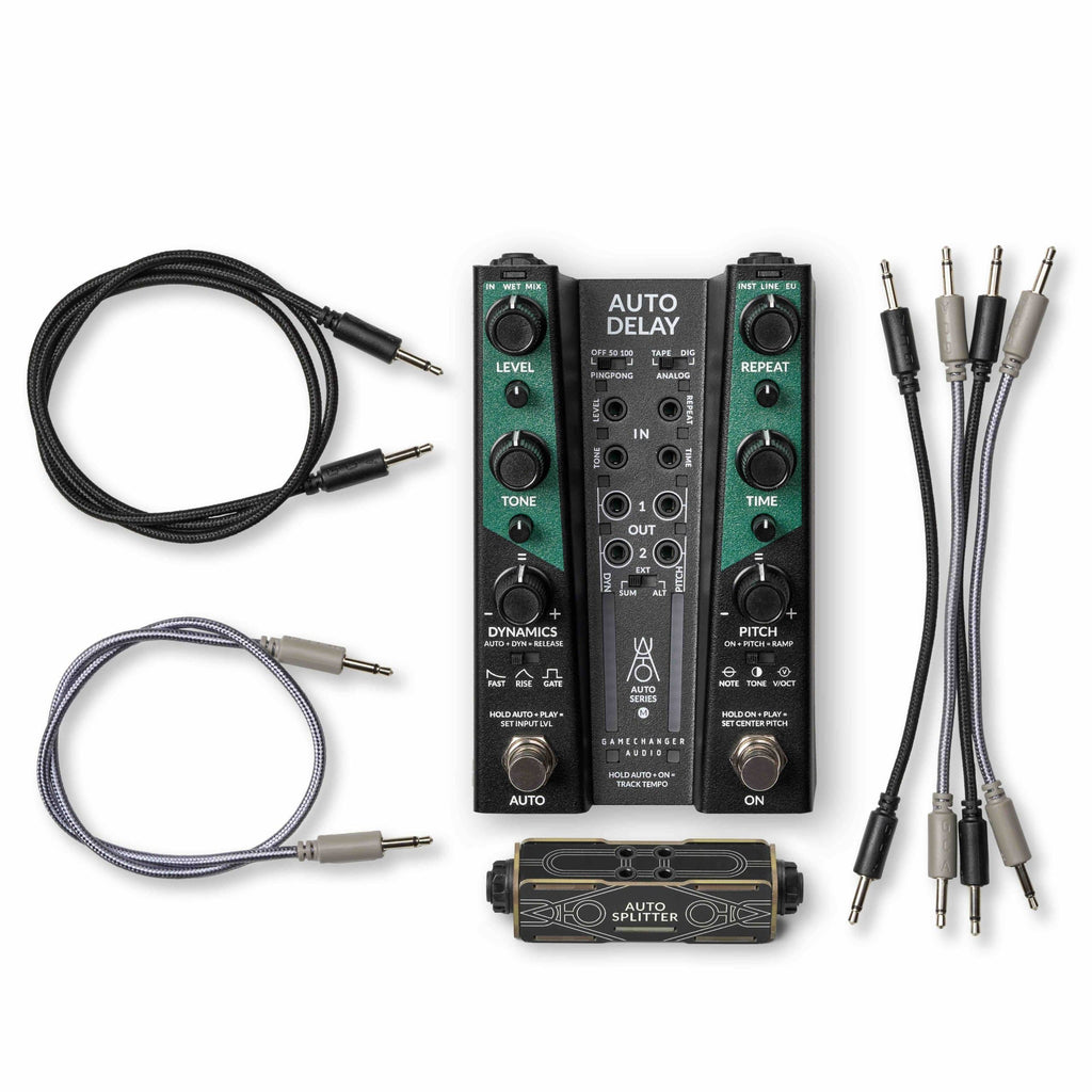 Gamechanger Audio Auto Delay pedal rear panel jacks