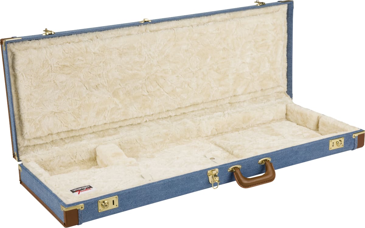 Fender x Wrangler denim guitar case — interior lining