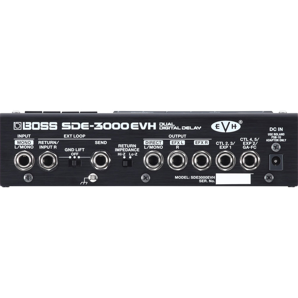 Boss SDE-3000EVH delay pedal — rear panel connections