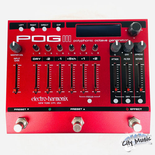 Electro-Harmonix POG3 octave pedal — red top panel