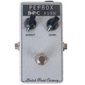 British Pedal Company PEP Box fuzz pedal — top view, silver enclosure