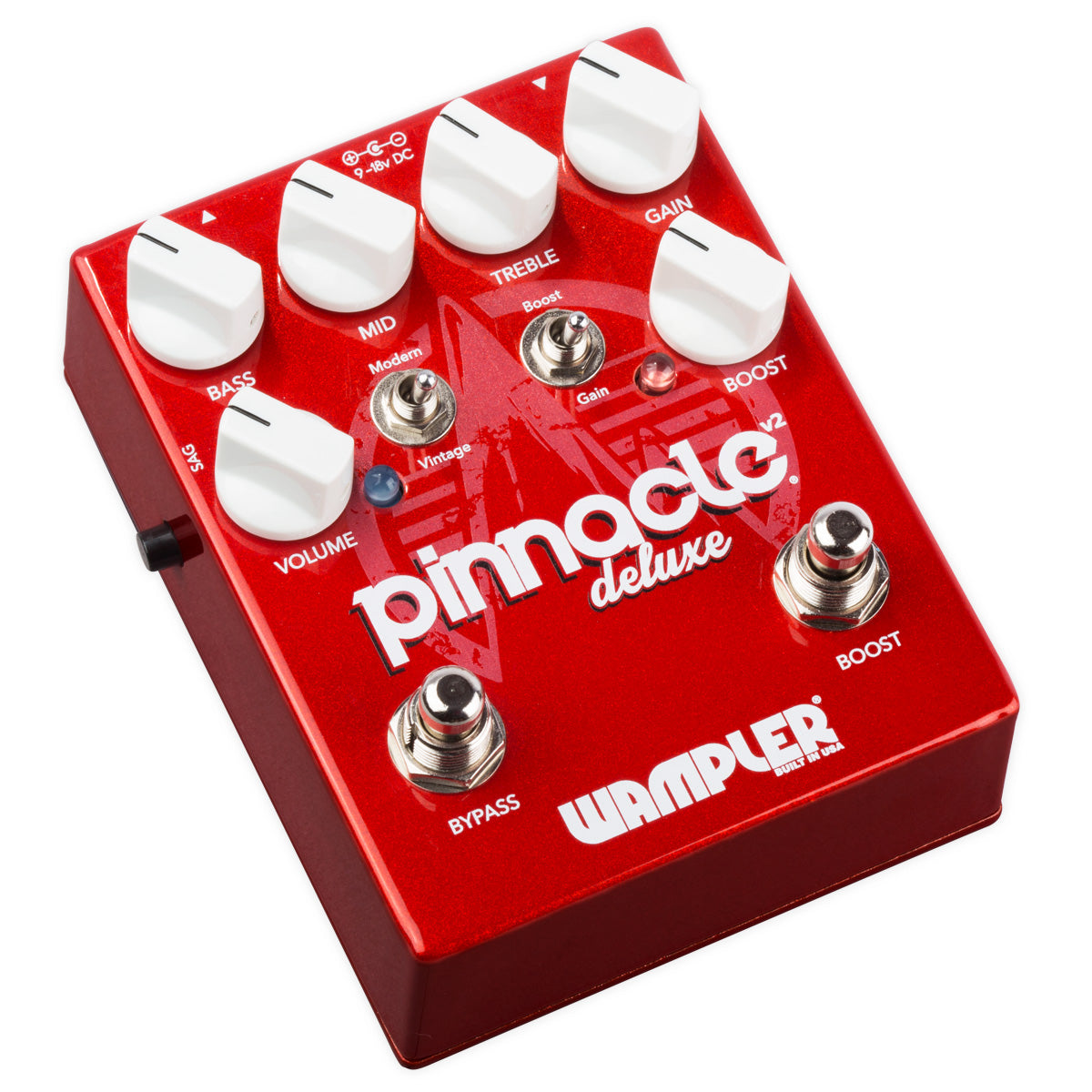 Wampler Pinnacle Deluxe V2 distortion pedal Bypass and Boost footswitches