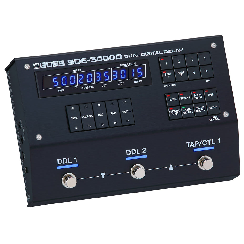 Boss SDE-3000D digital delay pedal — rear panel connections