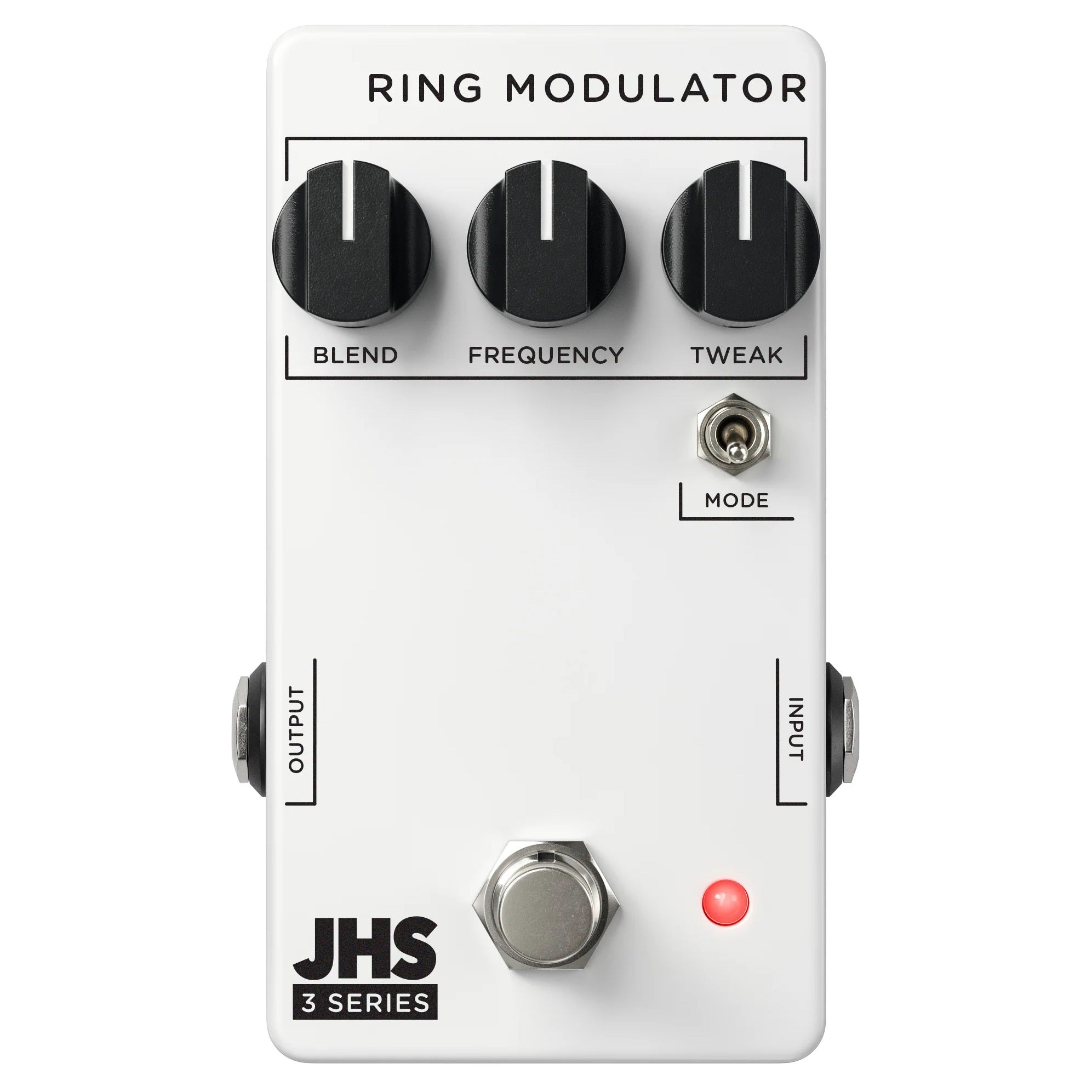 JHS 3 Series Ring Modulator pedal — white enclosure, control and Mode toggle detail