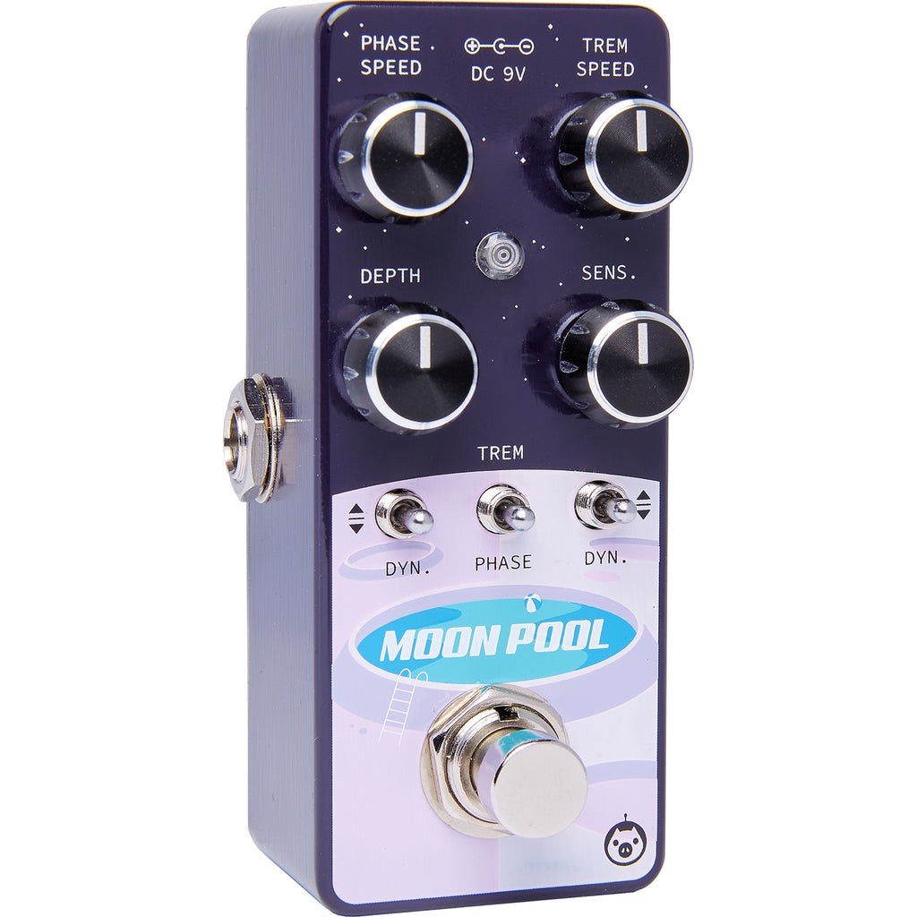Pigtronix Moon Pool phaser — toggle switches and graphic detail