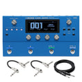 Boss GM-800 guitar synthesizer pedal — blue unit with included patch and guitar cables