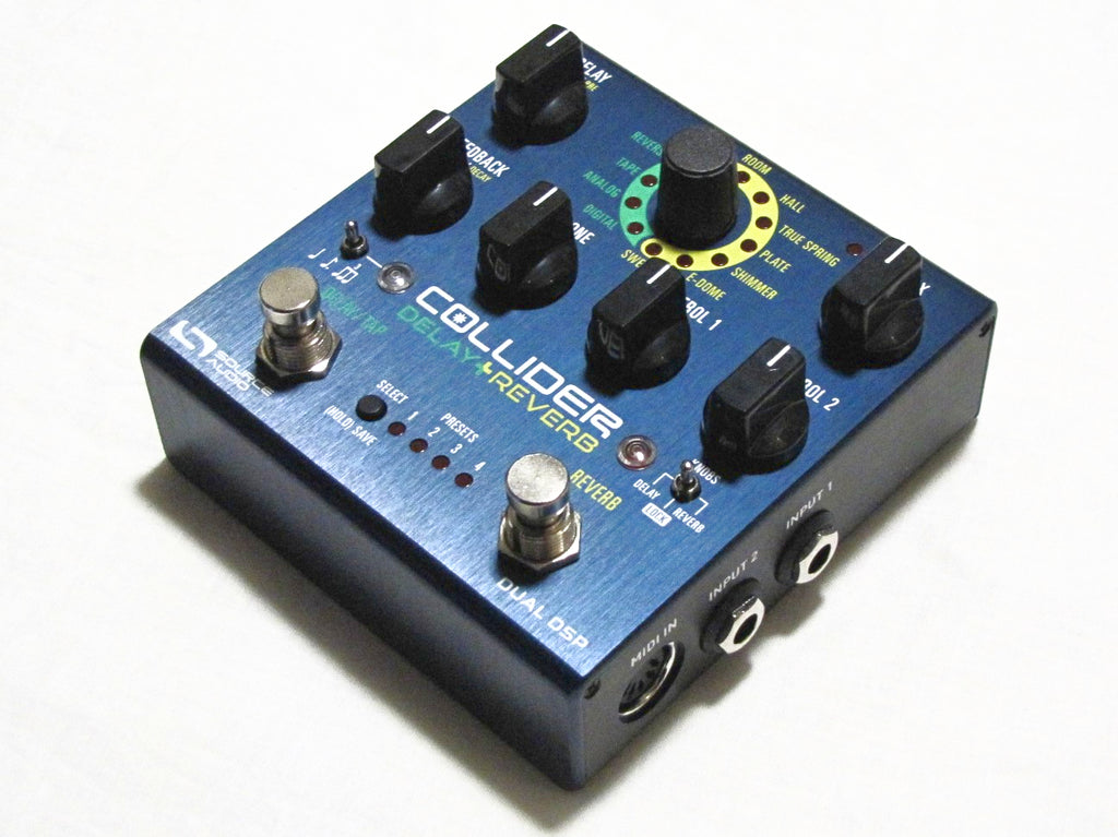 Source Audio Collider delay reverb pedal — side jacks