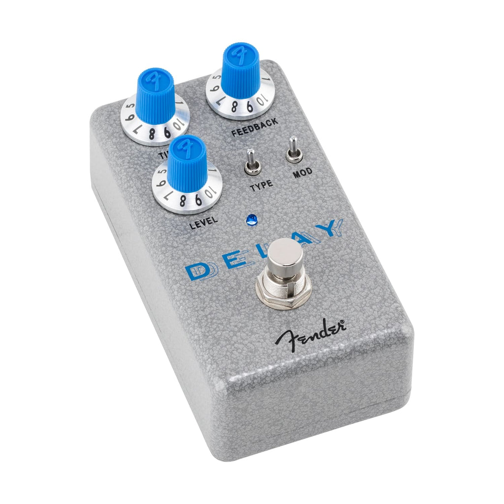 Fender Hammertone Delay pedal — rear and detail view