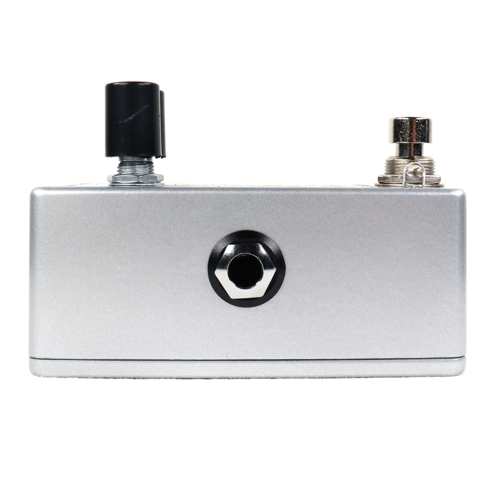 Used Catalinbread Fuzzrite Mini fuzz pedal — footswitch close-up