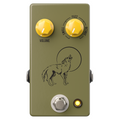 JHS Coyote octave fuzz pedal — olive green enclosure with howling coyote graphic, top view