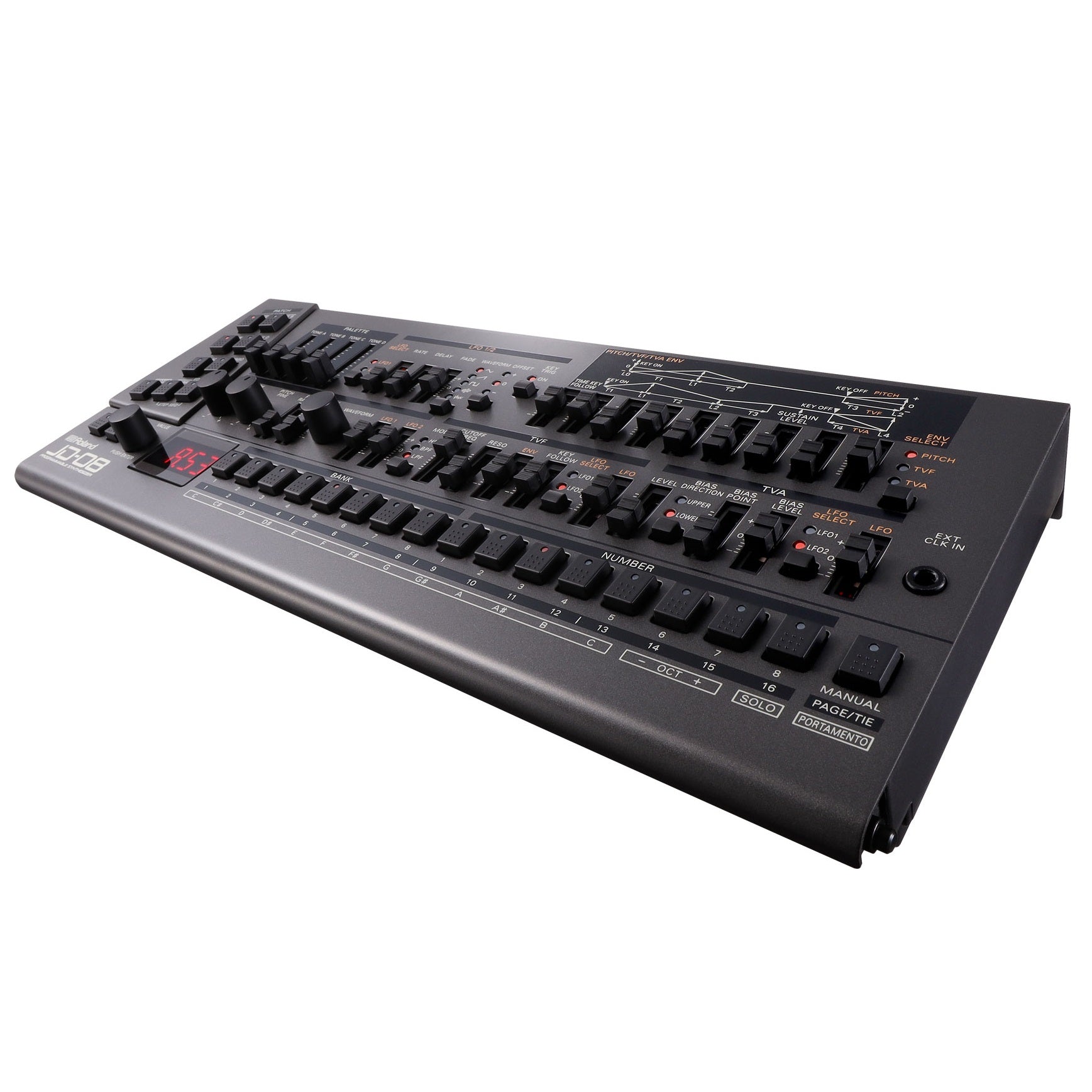 Roland JD-08 synthesizer module rear connectors