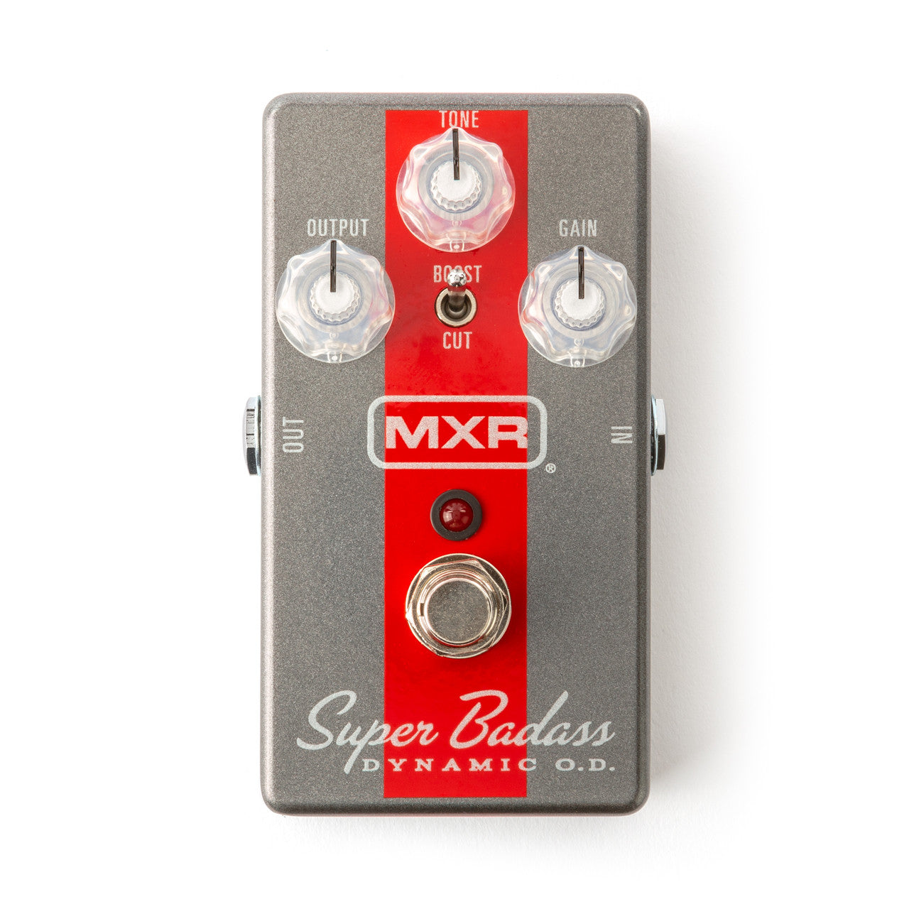 MXR M249 Super Badass Dynamic Overdrive pedal - top control knobs detail