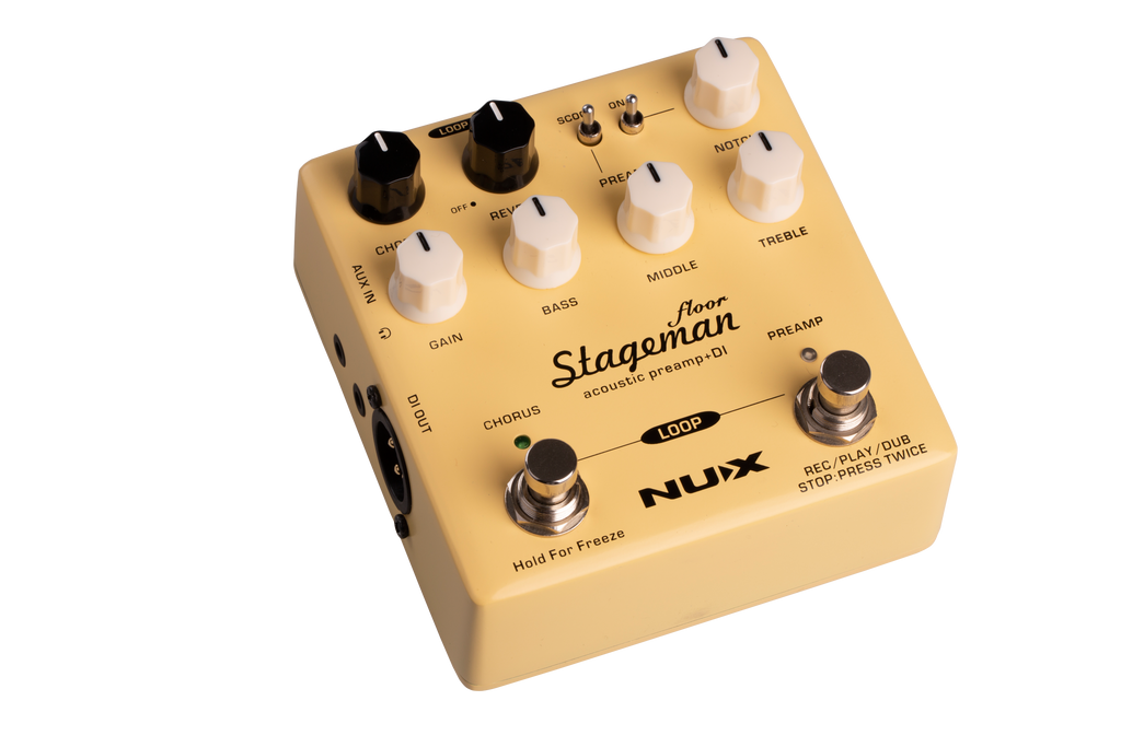 New NUX NAP-5 Stageman Floor Acoustic Preamp & DI Guitar Effects Pedal