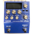Used Boss SY-200 guitar synth pedal in blue, top view