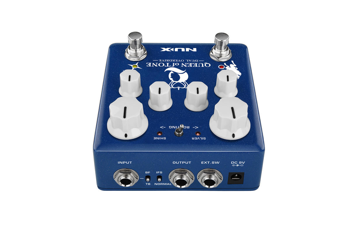 NUX NDO-6 Queen of Tone pedal — input and output jacks