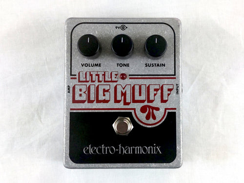 Electro-Harmonix Little Big Muff Pi fuzz pedal — gray and black enclosure with red graphics